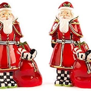 Mackenzie Childs Santa Figurines salt and pepper Set - Red and Black